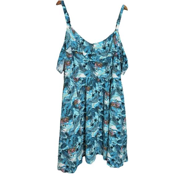 Torrid Disney Encanto Cold Shoulder Beachy tropical resort Dress 4 Plus - Picture 1 of 14